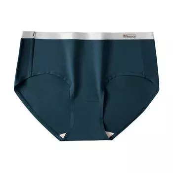 Ультра-эластичное нижнее белье, удобное длинное штапельное хлопковое шелковое нижнее белье со средней талией, женское нижнее белье из чистого хлопка M