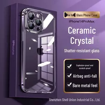 Ультра-керамический прозрачный стеклянный защитный чехол для iPhone 13 для Apple 15 Pro Max, дизайн против падений с точными вырезами iPhone16plus прозрачный