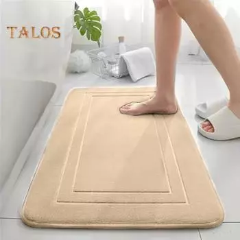 Ультра мягкий нескользящий коврик для ванной из пены с эффектом памяти, быстросохнущий водопоглощающий коврик для ванной, коврик для душа, машинная стирка, коврик для ванной комнаты 40x60cm чёрный