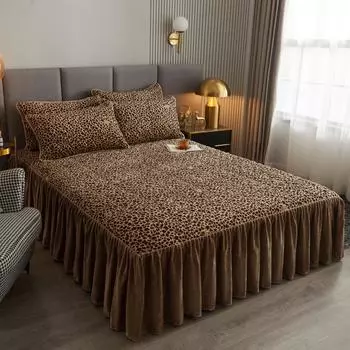 Ультра-мягкое и утолщенное хлопковое молочно-бархатное теплое покрывало для кровати, 3 шт., зимнее покрывало с принтом, короткое плюшевое покрывало, нескользящая простыня 120x200cm