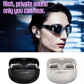 Ультра открытые наушники, беспроводные наушники Bluetooth с зарядным чехлом One Size чёрный