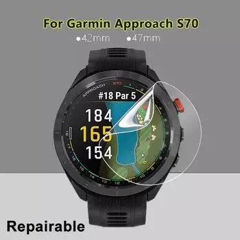 Ультра прозрачная тонкая защитная пленка для экрана Garmin Approach S70 42 мм 47 мм S62, мягкая ремонтопригодная гидрогелевая передняя пленка из ТПУ - не закаленное стекло