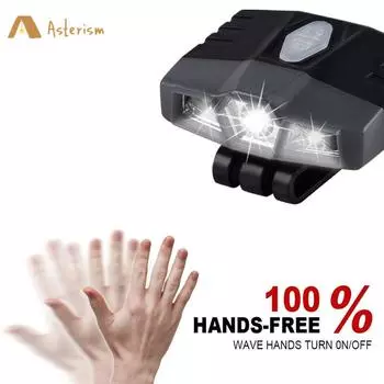 Ультра яркий мини перезаряжаемый налобный фонарь Cree LED Clip on Cap Light водонепроницаемый фонарик налобный фонарь для рыбалки чёрный