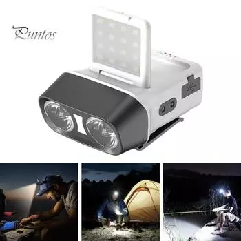 Ультра-яркий светодиодный налобный фонарь с 5 регулируемыми режимами освещения, высокий люмен, водонепроницаемый портативный перезаряжаемый налобный фонарь чёрный