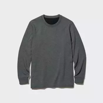 Ультра теплая футболка UNIQLO Heattech с круглым вырезом и длинными рукавами