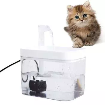 Ультра-тихий фонтанчик для кошек с USB-питанием, электрическая миска для кошек, не содержащая бисфенол-А, прозрачная поилка для кошек и собак Blue&White-EU