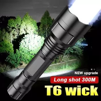 Ультра высокий люмен 9000LM фонарик мощный T6 фитиль водостойкая лампа прожектор 5 режимов фонарь самозащита фонарик A-Flashlight