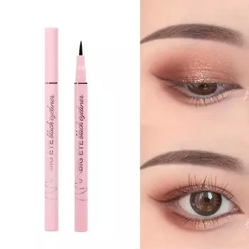 Ультрачерная подводка для глаз — быстросохнущая, стойкая, устойчивая к размазыванию и поту. чёрный