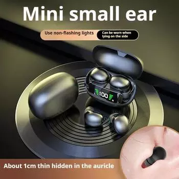 Ультракомпактная мини беспроводная Bluetooth-гарнитура, невидимая, внутриканальная, водонепроницаемая, шумоподавление чёрный