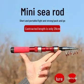 Ультракороткий портативный мини-набор удочек для морской рыбалки с возможностью дальнего заброса 1.0m bare rod retracted to only 29cm