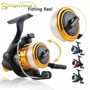 Ультралегкая, гладкая и мощная спиннинговая рыболовная катушка Sougayilang 3 BB — купите сейчас и получите запасную леску синий