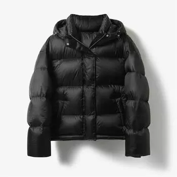 Ультралегкая и ультрамягкая куртка из белого утиного пуха 90, женская короткая, 2024, новый высококачественный силуэт, маленькая утолщенная куртка из хлеба About S 85-52.5 kg