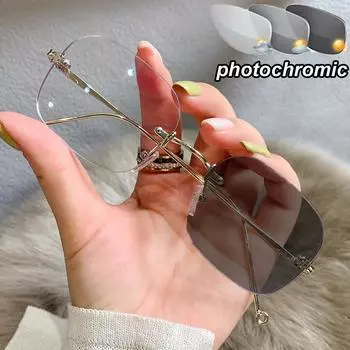 Ультралегкие фотохромные солнцезащитные очки унисекс для женщин и мужчин, очки для близорукости в стиле ретро, оптические очки для коррекции близорукости с диоптриями от 0 до 4,0 0 золотой