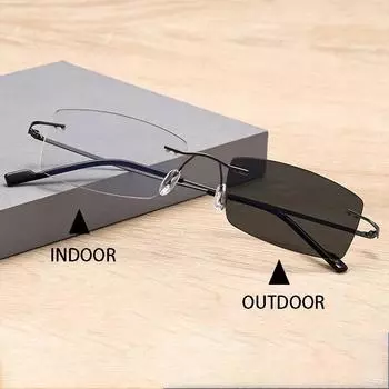 Ультралегкие квадратные компьютерные очки без оправы для женщин и мужчин, модные трендовые очки с защитой от синего света и плоскими линзами, винтажные деловые очки Anti-blue flat mirror