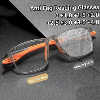 Ультралегкие незапотевающие очки для пресбиопии, спортивные очки для чтения с защитой от запотевания, блокирующие синий свет, очки для защиты глаз 0