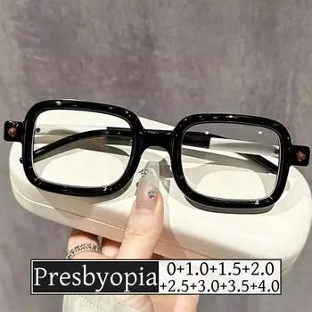 Ультралегкие очки для чтения с защитой от синего света для мужчин и женщин, стильные модные очки для пресбиопии, готовые очки для дальнего зрения 0+1,0+1,5+4,0 0