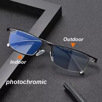 Ультралегкие очки для вождения на открытом воздухе, фотохромные очки в полуоправе, деловые очки для мужчин и женщин, меняющие цвет, компьютерные очки