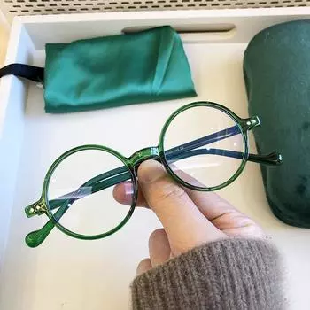 Ультралегкие ретро-очки с маленькой круглой оправой для пресбиопии, модные анти-синий свет, очки для чтения, очки для дальнего зрения с высоким разрешением 0 чёрный