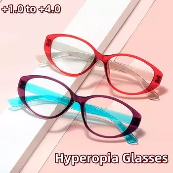 Ультралегкие унисекс очки, новые модные очки для пресбиопов «кошачий глаз», персонализированные прозрачные очки для чтения с защитой от синего света 1