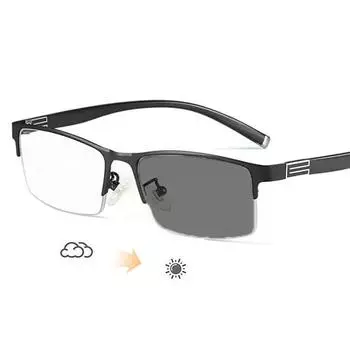 Ультралегкие защитные очки для вождения на открытом воздухе, очки для коррекции близорукости в полуоправе, деловые очки для мужчин и женщин с изменяющимся цветом для близи 0