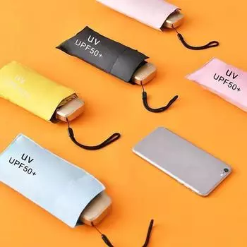 Ультралегкий женский мини-зонт с 50-кратным складыванием, защита от солнца и ультрафиолета, зонт двойного назначения, карманный зонт от солнца