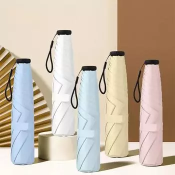 Ультралегкий зонт от солнца, маленький, свежий цвет, удобный, складной, автоматический, анти-УФ, солнцезащитный зонт для женщин синий