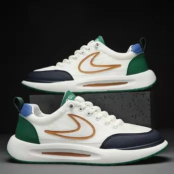 Ультрамягкие и дышащие мужские удобные кроссовки на шнуровке 39 белый/синий