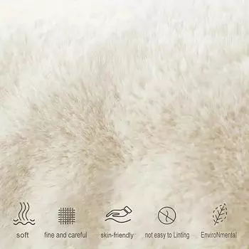 Ультрамягкий чехол для подушки из искусственного меха кролика, роскошный теплый плюшевый декоративный чехол для подушки для дивана, спальни, гостиной 450mm * 450mm бежевый