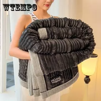 Ультрамягкий плед из искусственного меха кролика - идеальный подарок для девушки, уютный и теплый фланелевый чехол для дивана, идеально подходит для путешествий и домашнего использования 100*150cm темно-серого