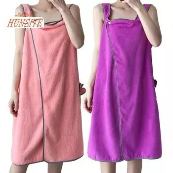 Ультрамягкое банное полотенце для женщин — впитывающее удобное полотенце для душа с пуговицами фиолетовый