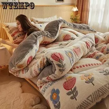 Ультрамягкое трехслойное толстое зимнее одеяло - бархат Bohemian Chic Snowflake, теплое и уютное для спальни и гостевой комнаты, для зимы, осени 150x200cm/2.5kg