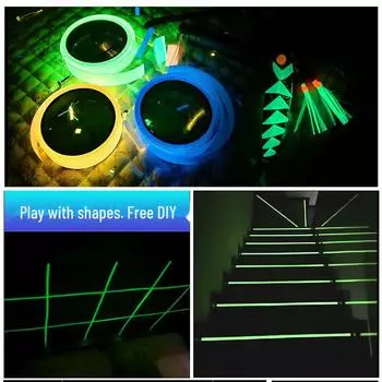 Ультраяркая светящаяся наклейка на стену и пол для идентификации выключателей и безопасности на лестнице 1 cm wide and 1 m long