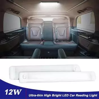 Ультратонкая 96/126 светодиодная внутренняя световая панель 12 В-85 В с выключателем - универсальная лампа для салона автомобиля/грузовика/дома на колесах (29,2 см) 96 LED белый