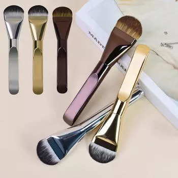 Ультратонкая кисть для нанесения тональной основы Кисть для контурирования лица с круглой головкой Плоская кисть для контурирования Кисти для нанесения кремовой основы серебряный