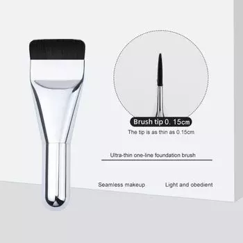 Ультратонкая кисть для нанесения жидкой основы, плотная щетина, мини-плоская кисть для нанесения консилера серебряный