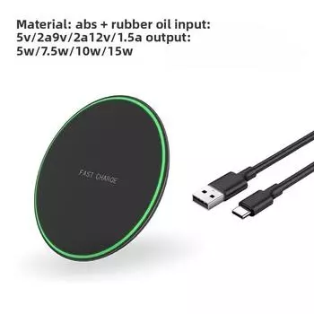 Ультратонкая круглая 15 Вт индукционная быстрая беспроводная зарядная панель для телефона, быстрая зарядка, универсальная настольная беспроводная зарядная панель, подарки