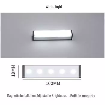 Ультратонкая магнитная светодиодная лента с датчиком – самоклеящаяся, не требует проводки для шкафов, гардеробов, ванных комнат Constant Light + Aluminum Shell + SOS + Dimming