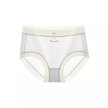 Ультратонкая маска, нижнее белье из ледяного шелка для женщин, антибактериальные трусики с промежностью из тутового шелка, дышащие трусы для девочек, бесшовные трусы для женщин M светло-зеленый