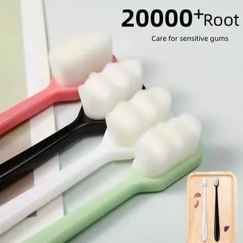 Ультратонкая мягкая зубная щетка с миллионом нано-щетинок, зубная щетка для взрослых, глубокая чистка зубов, портативная дорожная зубная щетка для ухода за полостью рта Style 1 белый
