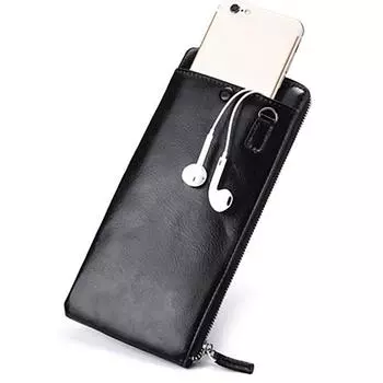 Ультратонкая мужская сумка для мобильного телефона на молнии, длинный кошелек