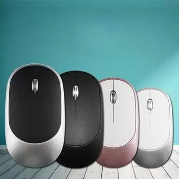 Ультратонкая перезаряжаемая беспроводная мышь с кнопкой отключения звука 2,4 ГГц, аксессуар для домашнего ПК чёрный