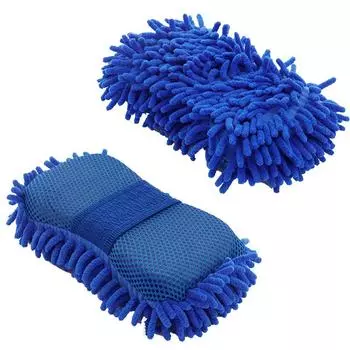 Ультратонкая волокнистая губка для мойки автомобиля, щетка для чистки, детали ухода за автомобилем, щетка, полотенца для мытья автомобиля, перчатки для автомобиля, аксессуары для укладки синий