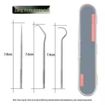 Ультратонкая зубочистка из нержавеющей стали и нить для зубов в портативной металлической коробке (Семейный пакет)