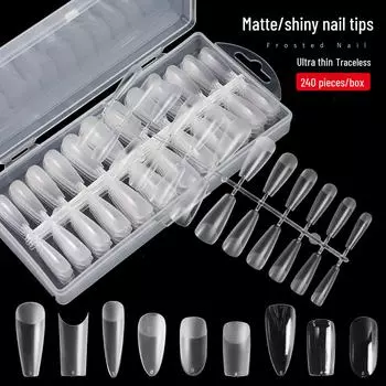 Ультратонкие бесшовные типсы для нейл-арта: Полный или половинный стержень, легко наносится, не требует измельчения Matte seamless 109