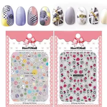 Ультратонкие цветные наклейки для ногтей в горошек с цветами, наклейки для ногтей, украшения, гель-лак, украшение