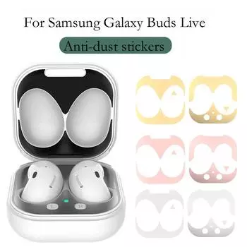 Ультратонкие металлические пыленепроницаемые защитные наклейки для наушников Samsung Galaxy Buds Live, защитная пленка для кожи наушников для Buds Live розового золота