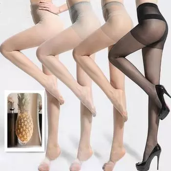 Ультратонкие невидимые колготки из черного шелка с защитой от зацепов Pineapple — свободный крой, вид с открытыми ногами, идеально подходят для весны и лета. Tight Spliced Crotch 70-110 lbs серый