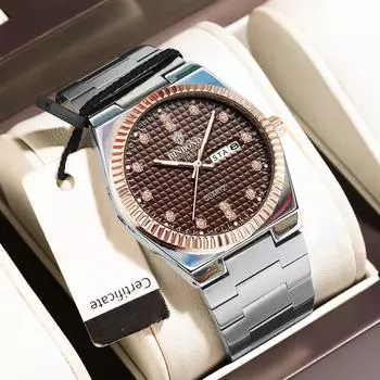 Ультратонкие новые мужские часы Night Light Fashion Trend водонепроницаемые деловые часы белый/синий