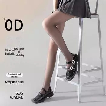Ультратонкие, прочные чулки черного цвета 0D — сексуальные, высокопрозрачные колготки без промежности для женщин, идеально подходят для весны и осени. 0d one-line crotch silky style
