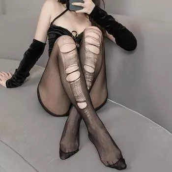 Ультратонкие прозрачные разрывающиеся нейлоновые чулки - сексуальные одноразовые колготки, разрываемые вручную, для женщин Standard Loose Socks without Bag